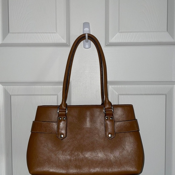 Brown Shoulder Bag with Silver Buckle Details - Picture 7 of 8
